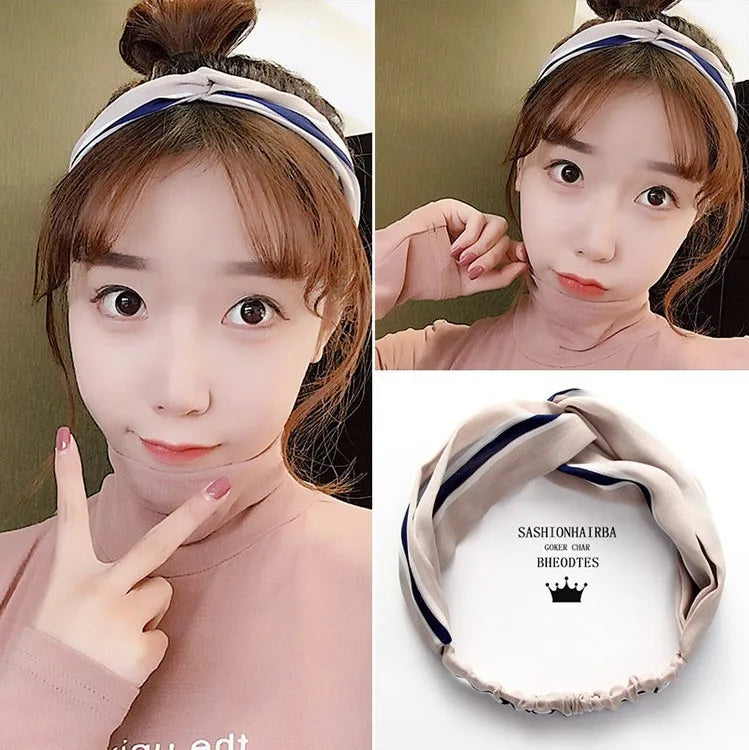 Cross elastic headband chiffon silk headband ladies headband hair accessory sports face wash