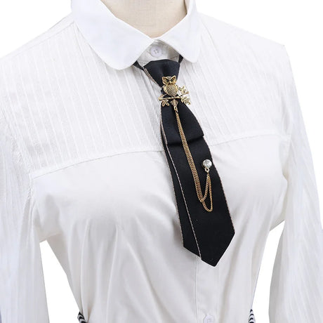 Hand Made Black Ribbon Tie Crystal Rhinestone Jewelry Men White Shirts College Girl Boys Collar Neck Ties Uniform Women Necktie