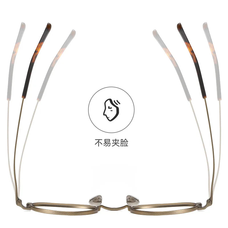2025 Fashion Eyewear Retro Pure Titanium Round Glasses Comfortable Optical Prescription Eyeglasses Frame Men Women Brand Desgin