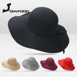 New Hat Fedora Hat Ladies Top Hat Ladies Classic Fluffy Wide-brim Wool Felt Bowler Hat Beach Warm Ladies Fedora Hat Bucket cap