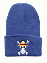Cute Anime One Pieces Knit Hats Skull Bonnet Printed Hat Fashion Warm Winter Skullies Beanies Caps Cosplay Gift For Boys Girls