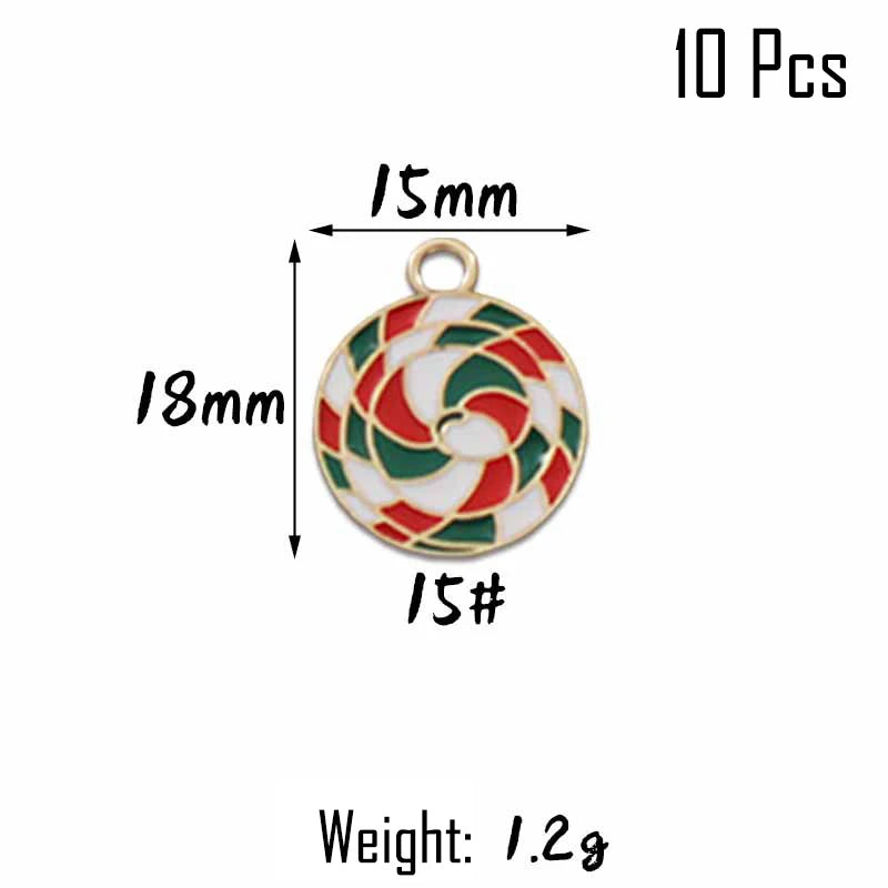 XIYAWANG 10Pcs Christmas Tree Decoration Christmas Candy Cane Lollipops Red and White Candy Pendants Home Decor New Year Navidad