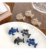 Muweordy Blue Whale Hair Claw Acetate Hair Clips For Women Popular Hair Catches Animal Hair Clip Cute Sea Creature Claw Clips