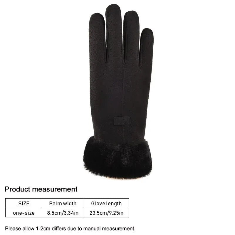 Fashion Women Gloves Autumn Winter Cute Furry Warm Mitts Full Finger Mittens Women Outdoor Sport Female Gloves Screen