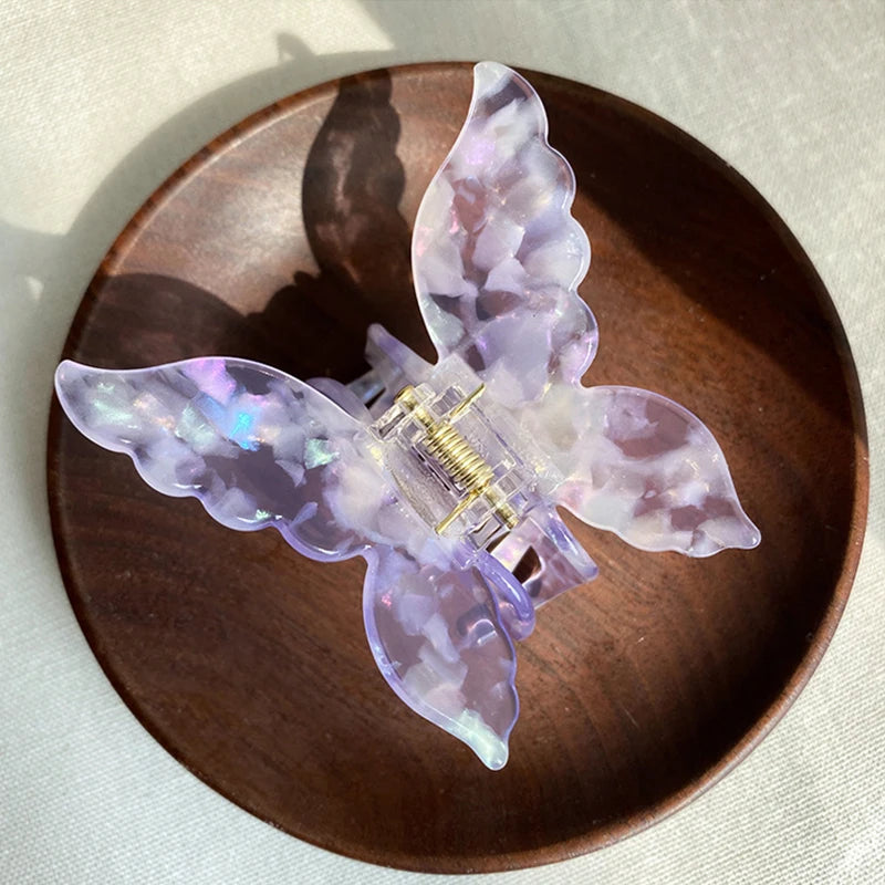 1pc Super Fairy New Style Colorful Butterfly Hair Clip Mermaid Ji Grab Clip Hair Accessories Disc Hair Grab Acetate Clip