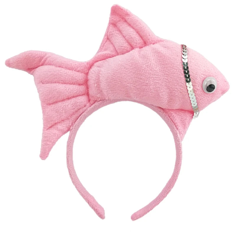 Cartoon Animal Headband Halloween Festival Performance Props Headband Little Penguin Lion Monkey Fish Headbands Hair Accessories