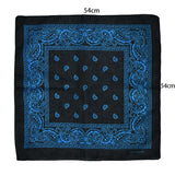 Black Hip Hop Bandana Kerchief Unisex Hair Band Neck Scarf Paisley Headwear Wrist Hairwrap Square Scarves Print Handkerchief