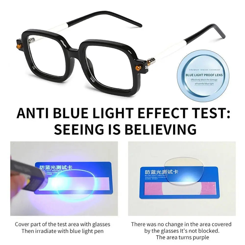 Blue Ray Blocking Anti-Blue Light Reading Glasses Eye Protection Ultralight Hyperopia Glasses Board Square Eyeglasses Office