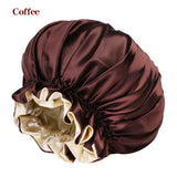 New Women's Satin Solid Sleeping Hat Night Sleep Hair Care Bonnet Nightcap Silky Shower Caps Comfortable Flower Band Unisex Cap