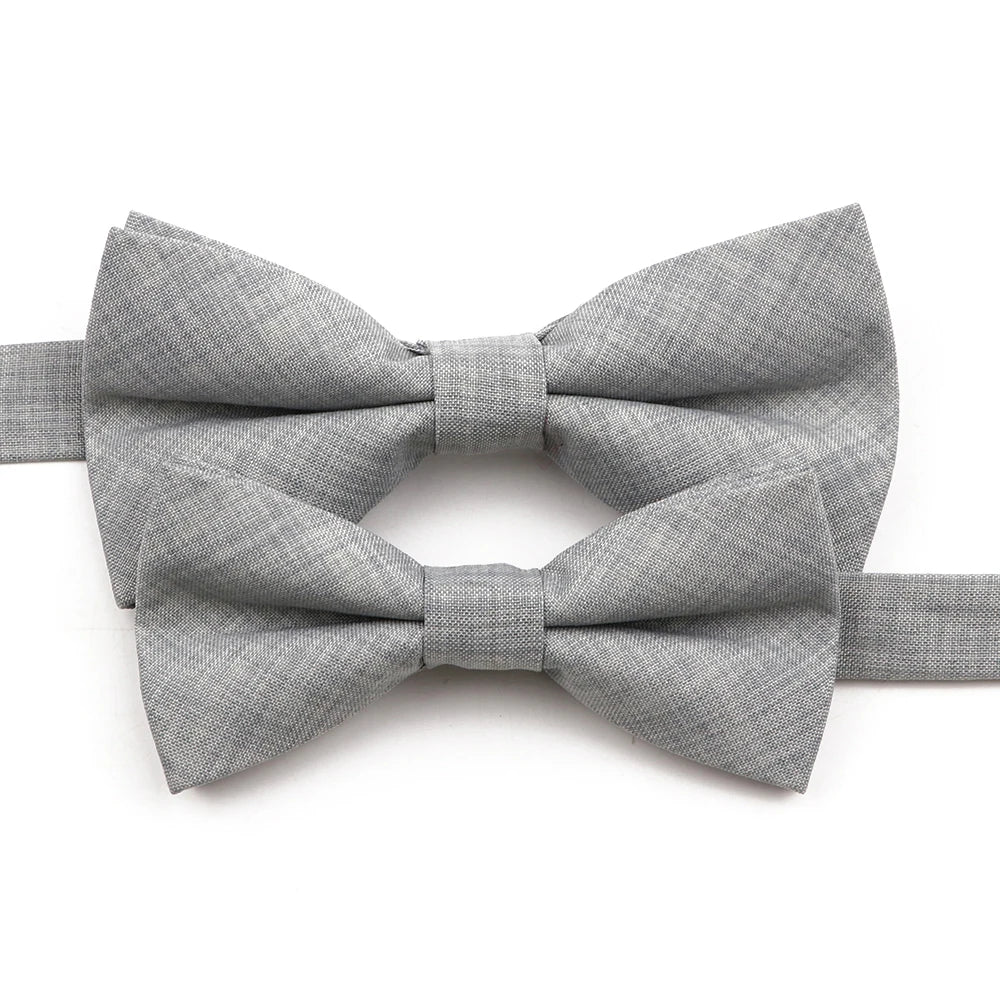 High Quality Mens Solid Color Bowtie Set For Men Children Wedding Party Dinner Accessory Pink Orange Father-son Bow Tie Gift