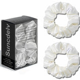 2PCS 3.5CM Mulberry Silk Scrunchies Women Grils Hair Ties for Hair Sleep No Damage Hairband Curly Hair Elastics Ponytail Holder