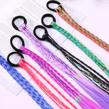 New Girls Colorful Wigs Ponytail Headbands Rubber Bands Beauty Hair Bands Headwear Kids Hair Accessories Head Band Hair Ornament
