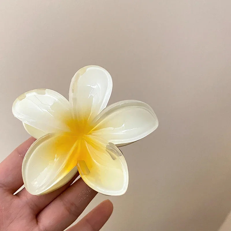 Hot Bohemia Gradient Colorful Acrylic Egg Flowers Hair Claw Clips For Women Beach Forest Style Sweet Headwear New Accessories