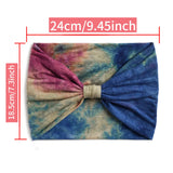 Tie Dye Headbands for Women Wide Turban Headwrap Knotted Vintage Hairbands Cotton Bandanas Bandage Headscarf Hair Accessories
