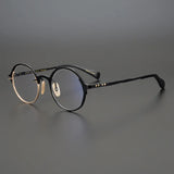 53160 Retro round pure titanium handmade glasses frame men and women irregular high-end optical frames