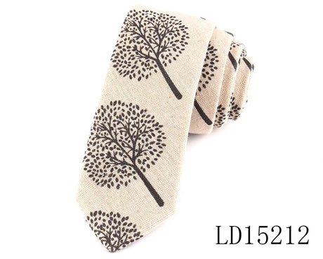 New Designer Print Ties Casual Narrow Necktie Ties for Men Hip-hop Party Floral Cotton Skinny Tie Cravat