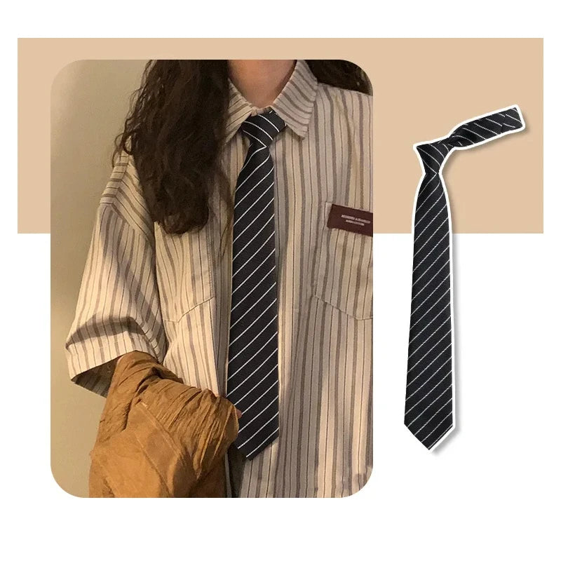 Korean style elegant Ties for men gifts Top clothes accessories Wedding  Black Gray Striped JK Ladies Collar Slim Neck Bow tie