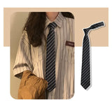 Korean style elegant Ties for men gifts Top clothes accessories Wedding  Black Gray Striped JK Ladies Collar Slim Neck Bow tie