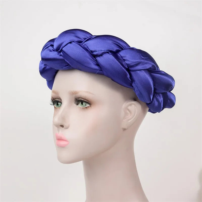 Fashion Candy Color Braids Twist Headbands for Women African Headwear Elastic Hair Bands Ladies Turban Female Bandage Headwrap