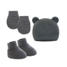 Newborn Hat+Gloves+Socks Set for Baby Boy Girl Cotton Baby Beanie Fall Casual Photography Props Soft Headwear Infant Nightcap