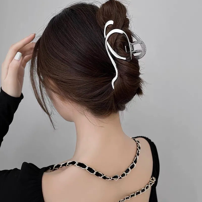 Woman Silver/Gold Irregular Hairpins Punk Style Metal Hair Claws Barrettes Women Hair Accessories Ponytail Hair Clips Headwear