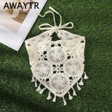 Floral Hair Bandana Knitted Head Kerchief Women Bandana Handmade Crochet Hair Scarf Triangled Headband Headwear