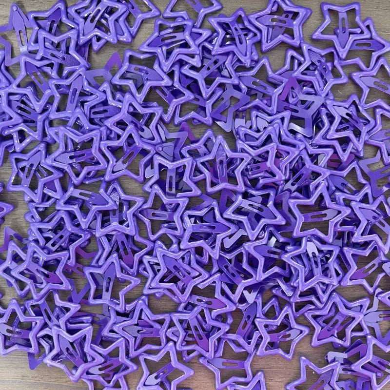 KYDZSW 10Pcs Children Cute Colors Geometric Stars Ornament Hair Clips Girls Lovely Sweet Hairpins Kid Hair Accessories