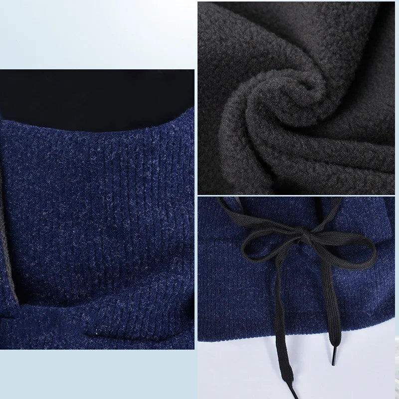Children Winter Hat Scarf Mask One-piece Ears Neck Warmer Kids Bonnet Hats for Skiing Fleece Lining Child Girls Boys Cap 4-10Y