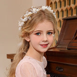 Elegant Girls Headband Imitated Pearl Hair Headdress Baby GirlsFlower Wreath Bride Garland Head Hoop Wedding Headbands Hair