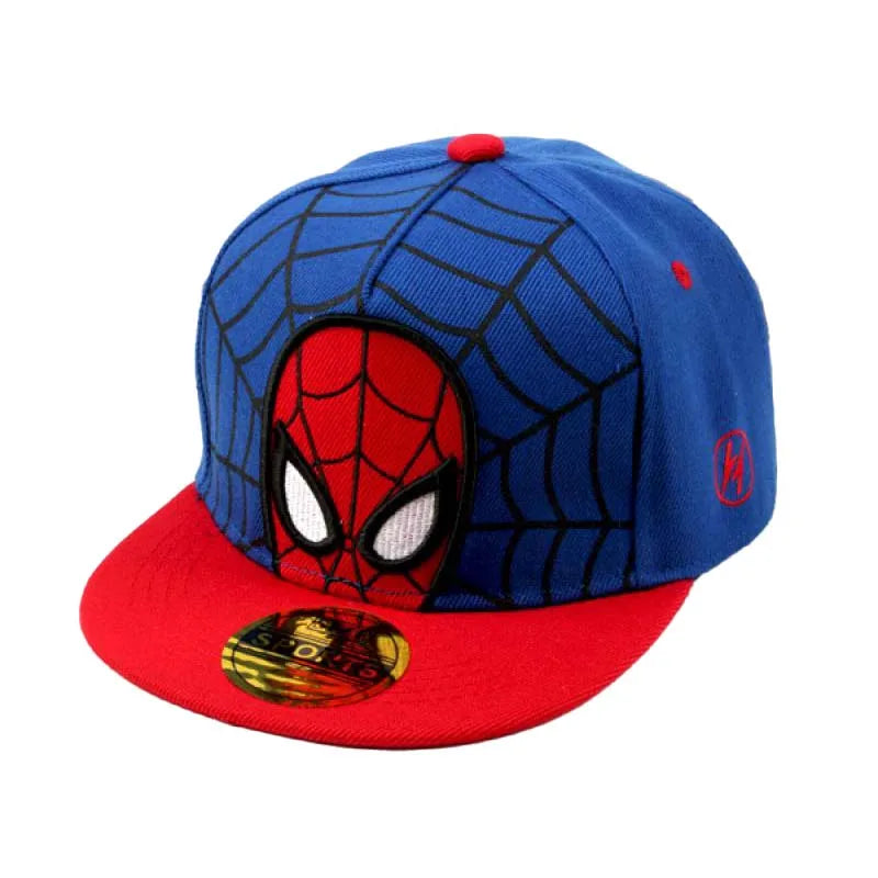 Spiderman Kids Anime Cartoon Baseball Cap Hip-Hop Flat Brim Adjustable Cool Summer Autumn Duck Tongue Hat Toddler Kids Baby Caps