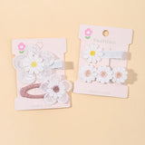 1pcs Ins Daisy Flower Hair Clips Baby Girl Hairpins for Kids Lace White Barette Princess Hooks Infant Accessories Korean
