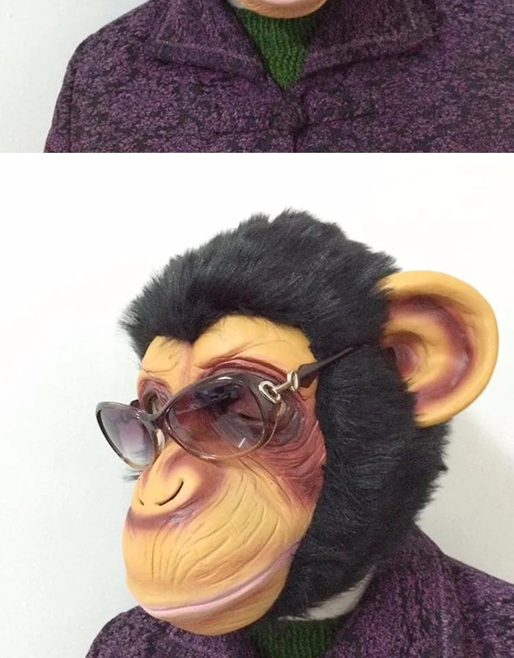 Next door adult Monkey King Tarzan gorilla mask funny horror funny monkey latex animal hood Douyin