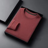 2024 Men's Casual Fashion Long Sleeved Round Neck T-shirt Waffle Comfortable Top
