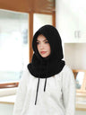 A Women Winter Beanie Hats One-Piece Knit Balaclavas Mask  Neck Circle Scarf Ski Snow Hat
