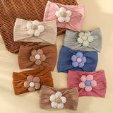 1Pc Baby Nylon Headscarf Astique Suitable Newborn Girl Flower Handmade Headband Elastic Hairband Turban Toddler Hair Accessories