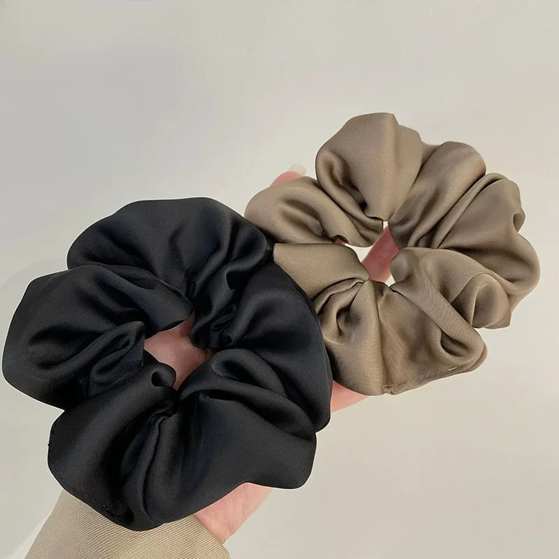 1pcs Women Silk Satin Scrunchies Korean Ladies Girls Korean Elastics Hair Band Ponytail Hold Hair Tie Satin Hair Accessories