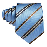 New Blue Silk Ties High Quality For Men Classic Plaid Woven Handkerchife Cufflinks Sets Groom Wedding Designer Barry.Wang 1535