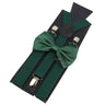 Elastic Leather Suspenders Bowtie Set Braces Men Women Sage Green Adjustable Braces Straps For Wedding Y-Back Shirt Accessories