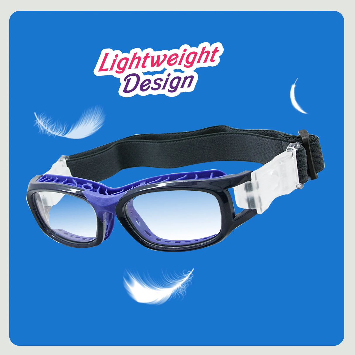 Sports Glasses Lens Replaceable Slim Fit Light Weight Impact-Resistant Protective Goggles Basketball Soccer Volleyball Tennis