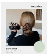 Korean Woman Big Elegant Silk Elastics Hair Band Girls Solid Color Scrunchies Hair Ties Ladies Ponytail Hold Hair Accessories