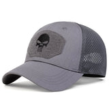 Fashion Unisex Skull Embroidered Top with Patch Breathable BaseballCap Military fans outdoor camouflage Adjustable Casual SunHat