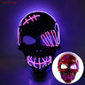 One-Eyed Pirate Skull LED Glow Mask Halloween Party Cosplay Props Prank Toy Cold Light Horror Ghost AC188