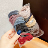 50PCS/Set Women Girls 4CM 2CM Colorful Nylon Elastic Hair Bands Ponytail Holder Rubber Bands Scrunchie Headband Hair Accessories