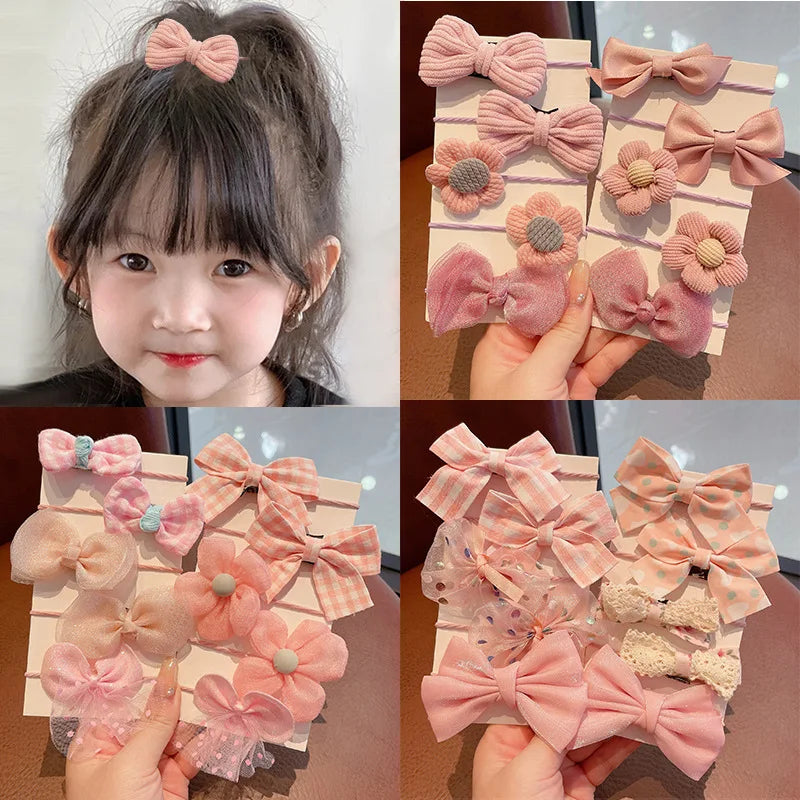 10pcs Hair Accessories Girls Scrunchies Aesthetic Lacos De Cabelo Infantil Bands Kids Headbands Bandes Bandeaux Elastiquec Cute