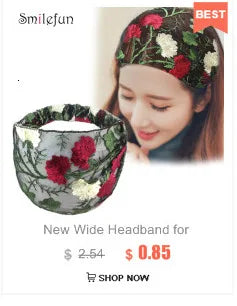 New Wide Headband for Women Ethnic Embroidery Flower Mesh Wide Edge Headbands Hibiscus Mutabilis Lace Bandaba Turban Headwear