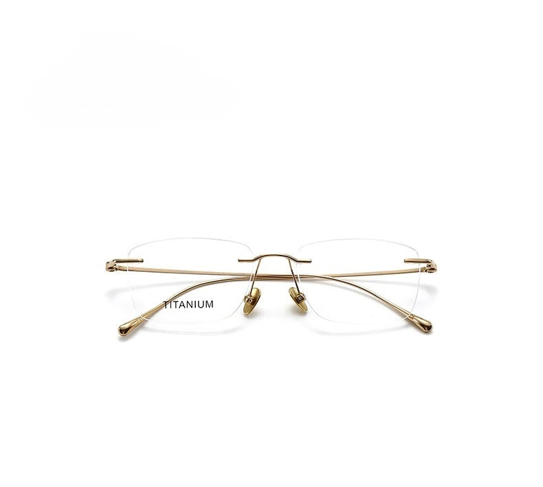 Fashionable and Simple Frameless Titanium Alloy Business Men's Glasses Personalized High-quality Women's Frames Suitable  Myopia