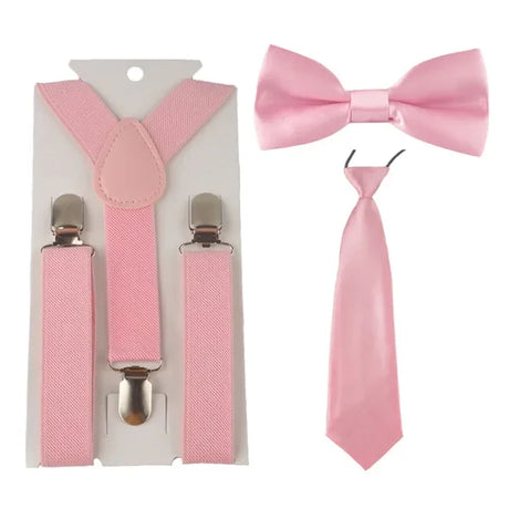 Fashion 3PCS School Boys girls Children Kids brace elastic Suspenders for shirt suspensorio Tie Bowties butterfly  Set TR0001