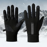 1Pair Winter Waterproof Windproof Non-slip Touch Screen Warm Gloves, For Outdoor Cycling, Driving, Skiing