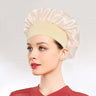 New Women's Satin Solid Sleeping Hat Night Sleep Hair Care Bonnet Nightcap Silky Shower Caps Comfortable Flower Band Unisex Cap