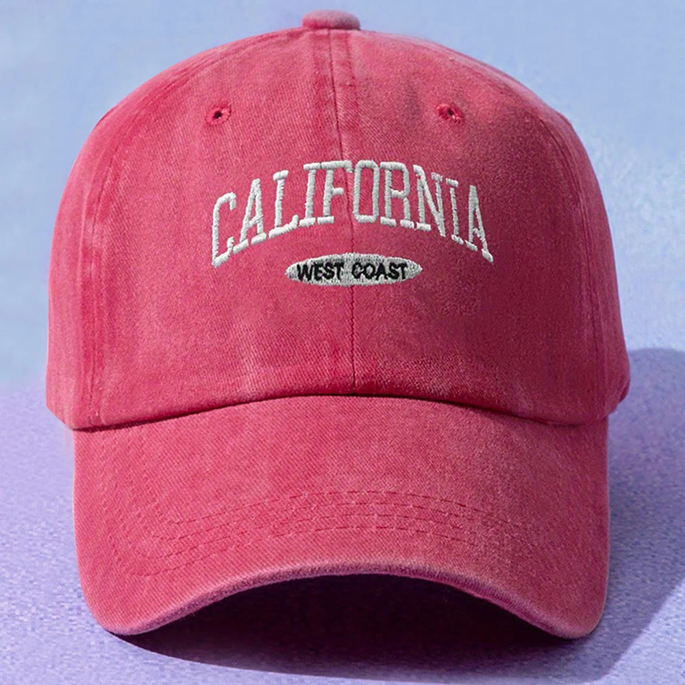 Fashionable Versatile Washed Letters Solid Color Embroidered Baseball Cap For Men Wide Brimmed Casual Sports Cap For Women